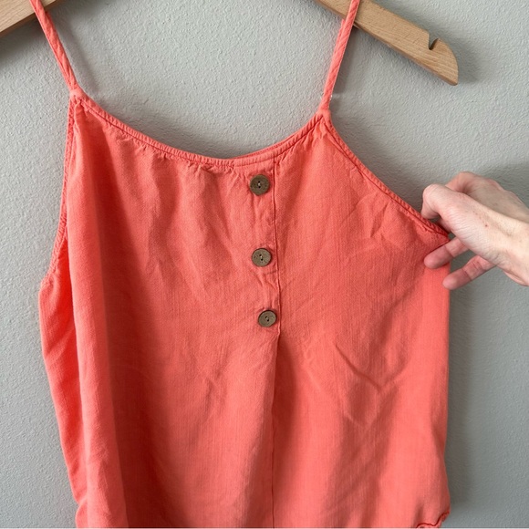 Staccato Tank Top Pink/Orange/Peach Button Detail Dressy Size Large - Picture 5 of 13